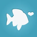 2013 app icon: a glossy blue fish with a heart