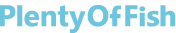 PlentyOfFish wordmark in light blue, 2013