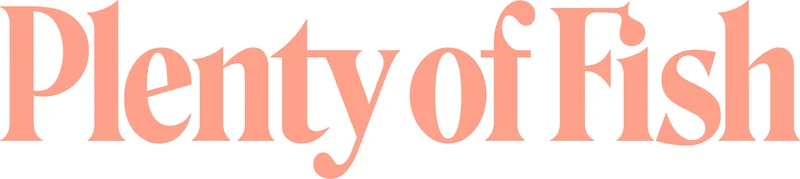 Plenty of Fish wordmark in salmon, 2022