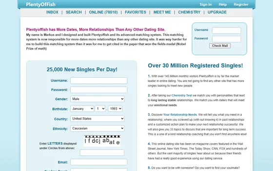 plentyoffish.com in June 2011, still under the PlentyOfFish header.