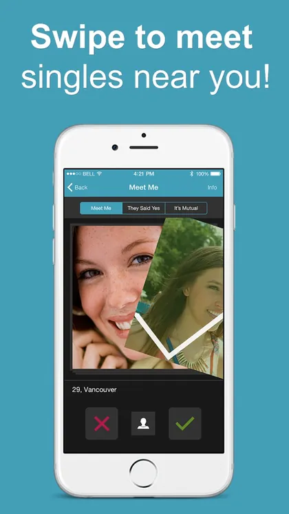 2016 App Store screenshot: Swipe to meet singles near you!