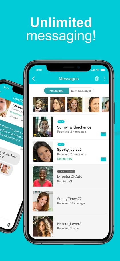 June 2019 App Store screenshot: Unlimited messaging!